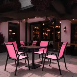Zolta Metall-Gartenstühle Stapelstuhl 55 x 80 x 89 cm rosa 4 St.