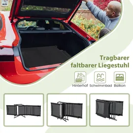 Costway Sonnenliege 64 x 65 x 0 cm Schwarz