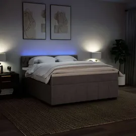 vidaXL Boxspringbett mit Matratze Taupe 180x200 cm Stoff