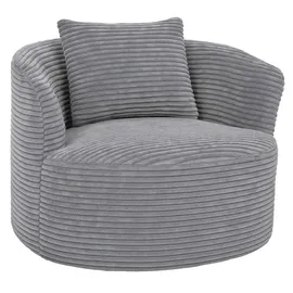 MCW Sessel P18 Cord 370 g/m2 70 x 70 x 70 cm Hellgrau mit Kissen