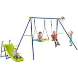 Costway Schaukelset 5 in 1 mit Rutsche und Basketballkorb