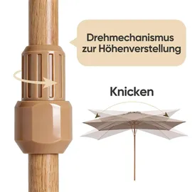Sekey Sonnenschirm 300 x 200 cm Holzoptik