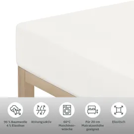 OTTO home Spannbettlaken Jersey 180 x 200 cm wollweiß