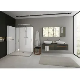Hoesch Duschabtrennung Eckversion nUnity 120x80cm, G kl m EverClean, Schiebetüren