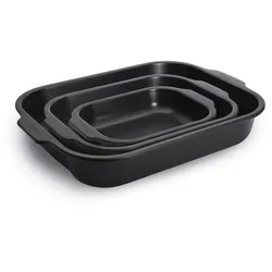 Auflaufform WOLL "Woll Roast it Bratreinen 3er Set", schwarz, Aluminium, Auflaufformen, PFAS-frei