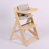 TIGGO Hochstuhl Mitwachsender Holz Kinderhochstuhl mit Kissen XL Essplatte