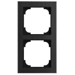 Busch-Jaeger Abdeckrahmen 2-fach, Busch-art linear® (Glas schwarz strukturiert)
