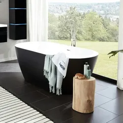 HOME DELUXE Freistehende Badewanne CODO - Farbe: Schwarz