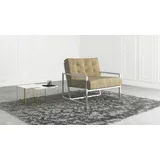 s-style möbel Loungesessel Tampa Samtstoff 84 x 81 x 89 cm Beige/Silber