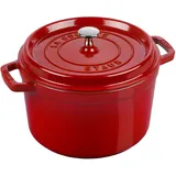 Staub La Cocotte tief 24 cm, rund, Kirsch-Rot, Gusseisen