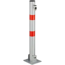 Relaxdays Klappbarer Absperrpfosten Rot/Silber