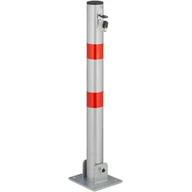 Relaxdays Klappbarer Absperrpfosten Rot/Silber