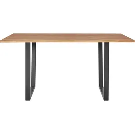 Andas Esstisch, Tischplatte aus massiver Eiche, FSC®- Massivholz, Gestell aus Metall