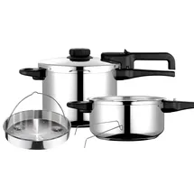 Fagor Dual Xpress Schnellkochtopf 6 + 4 L, Edelstahl 18/10, Progressive Druckstufe FAG