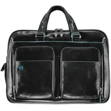 Piquadro Blue Square Aktentasche Leder 41 cm Laptopfach schwarz