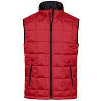 Men's Padded Light Weight Vest Steppweste mit wärmender ThinsulateTM3M-Wattierung schwarz/rot, Gr. 3XL
