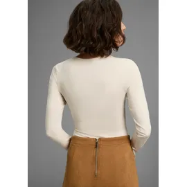 LAURA SCOTT Langarmbody LAURA SCOTT, Damen, Gr. 48, N-Gr, schwarz (schwarz, nude), Jersey, Obermaterial: 95% Baumwolle, 5% Elasthan, unifarben, Basic, sehr figurbetont, eckiger Ausschnitt, Bodys, mit Karree-Ausschnitt, sehr figurbetont