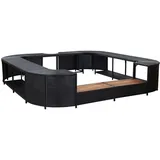 Whirlpool-umrandung Quadratisch Schwarz 268x268x55 Poly Rattan