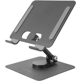 Mars Gaming MA-RST, 2in1 Tablet und Convertible Stand bis zu 13", 360° Drehbar + 180° Höhen- und Winkelverstellbar, Leichter Stahl Faltbarer Tablet Ständer, Anti-Rutsch, Schwarz