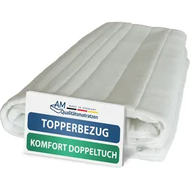 AM Qualitätsmatratzen Topper Bezug Komfort 90 x 200 cm weiß