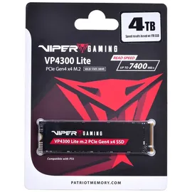 Patriot Viper VP4300 Lite 4TB, M.2 2280 / M-Key / PCIe 4.0 x4, Kühlkörper (VP4300L4TBM28H)