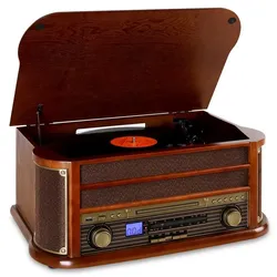 Belle Epoque 1908 Retro-Stereoanlage Bluetooth USB CD MP3 Braun