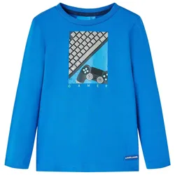 Kinder-Langarmshirt Kobaltblau 140