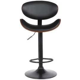 vente-unique Barhocker 2er-Set höhenverstellbar - Kunstleder und Metall - Nussbaumfarben & Schwarz - MONTENEGRO