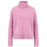 FYNCH-HATTON Rollkragenpullover mit gerippten Abschlüssen, Rose, S