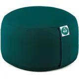 Present Mind Yogakissen Rund Extra Hoch (Sitzhöhe 20 cm) - Farbe: Smaragdgrün - Yogakissen Meditationskissen Hoch - Hergestellt in der EU - Waschbarer Bezug - 100% Natürliches Yoga Sitzkissen