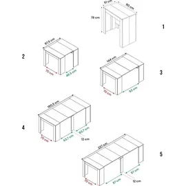 Dmora Compton 51/237 x 78 x 90 cm grau