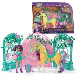 Spin Master Unicorn Academy Ava & Einhorn Leaf Stall Spielset mit Farbwechseleff