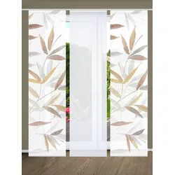 Schiebegardine HOME IN GREEN "RANDOW" Gr. 1, bunt, B:60cm H:245cm, Polyester, Gardinen, SET DIGITALDRUCK,BAMBUSOPTIK RECYCELT