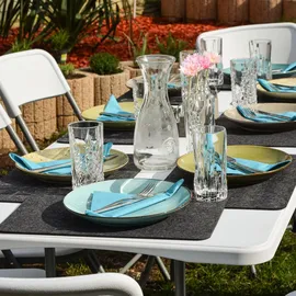 AMANKA Gartentisch 180 x 70 x 74 cm Weiß