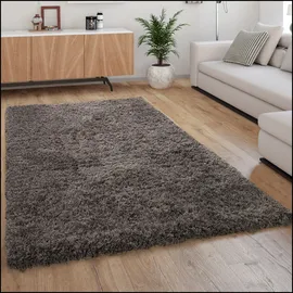 Paco Home - Hochflor Teppich Kuschelig Modern Shaggy Flokati Stil Gemütlich Uni Anthrazit 80x150 Cm