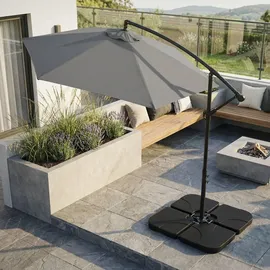 ML-Design Schirmständer 4-teilig Kunststoff 60 Liter Schwarz