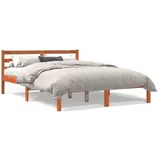 THOYTOUI Massivholzbett Wachsbraun 120x190 cm Kiefer, Seniorenbett Bettgestell Doppelbett Bett Geeignet für Wohnungen Hotels Studentenwohnheim Schlafzimmer