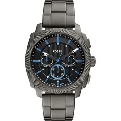 Chronograph FOSSIL "MACHINE (NEW GENERATION)", anthrazit, schwarz, Armbanduhren, Herren, Quarzuhr, Armbanduhr, Herrenuhr, Lederarmband, analog