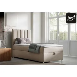 Best For Home Boxspringbett Beige, Höhe ca. 18 cm, Rechteckig, 80x200 cm, Schlafzimmer, Betten, Boxspringbetten
