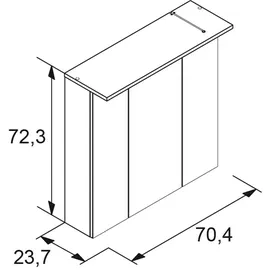 Schildmeyer Profil 70 cm platingrau/eichefarben landhaus