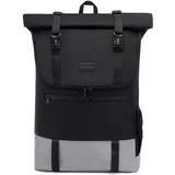 LOVEVOOK Rucksack Damen Herren groß Wasserdichter Laptop Rucksack 17,3 Zoll Rolltop Rucksäcke Schulrucksack für Uni Arbeit Reisen, Schwarz Grau