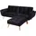 MCW Ecksofa Samt 2-Sitzer Schwarz