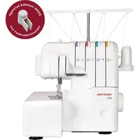Gritzner - Kayser GRITZNER 788 Overlock Neue Version 2025 mit Fadenabschneider + LED Beleuchtung + E-Book mit QR-Code PLUS Handbuch "Meine Overlock" - Weiß