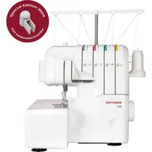 Gritzner - Kayser GRITZNER 788 Overlock Neue Version 2025 mit Fadenabschneider + LED Beleuchtung + E-Book mit QR-Code PLUS Handbuch "Meine Overlock" - Weiß