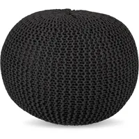 Relaxdays Pouf Baumwolle 46 x 31 x 46 cm Dunkelgrau