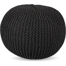 Relaxdays Pouf Baumwolle 46 x 31 x 46 cm Dunkelgrau