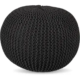 Relaxdays Pouf Baumwolle 46 x 31 x 46 cm Dunkelgrau