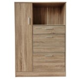 Hti-Living HTI living Küchenschrank Sonoma Blanca L Mehrzweckschrank Mikrowellenschrank