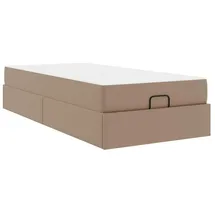 vidaXL Bettgestell mit Matratze mit Matratze 2 pcs Hellbraun PVC