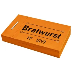 CombiCraft Wertmarken Block 'Bratwurst' Orange - 5 Blöcke mit 50 Wertmarken pro Block